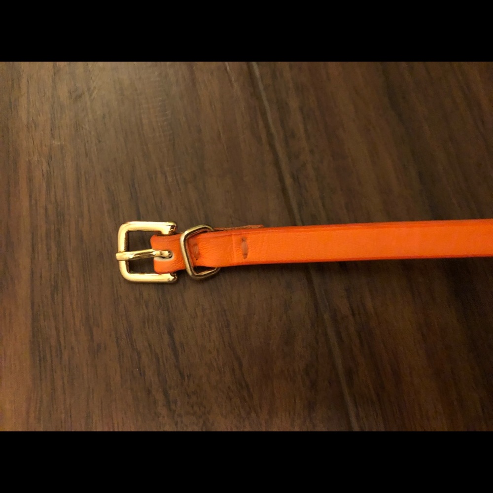 J Crew Thin Orange Leather Belt